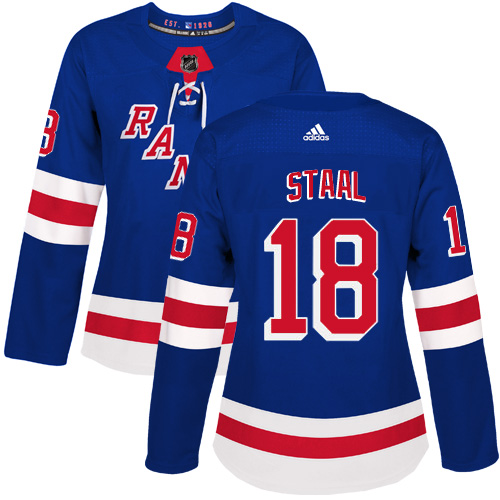 Adidas Rangers #18 Marc Staal Royal Blue Home Authentic Women's Stitched NHL Jersey